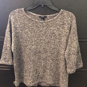 Forever 21 Grey Boxy 3/4 Sleeve Sweater Top